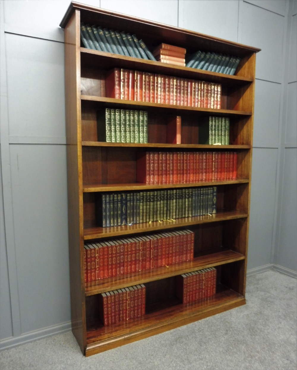 LARGE EDWARDIAN MAHOGANY OPEN BOOKCASE View VIII