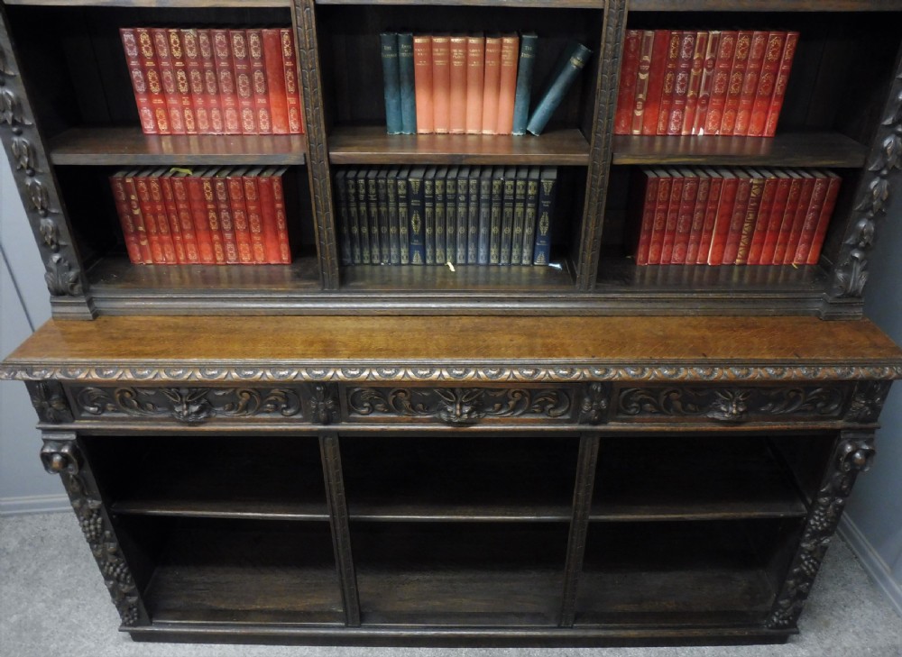 LARGE RUSTIC 19TH CENTURY GREEN MAN BOOKCASE View V