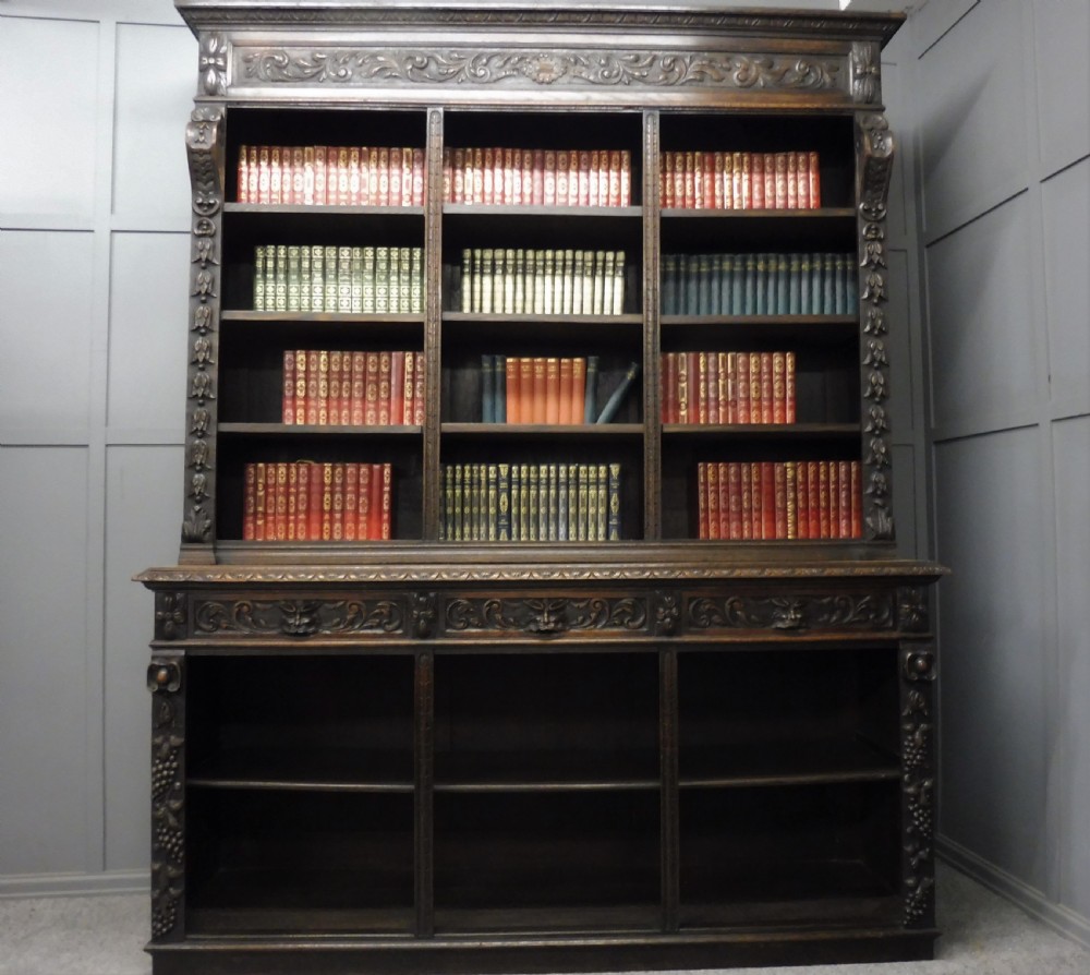 LARGE RUSTIC 19TH CENTURY GREEN MAN BOOKCASE View VII