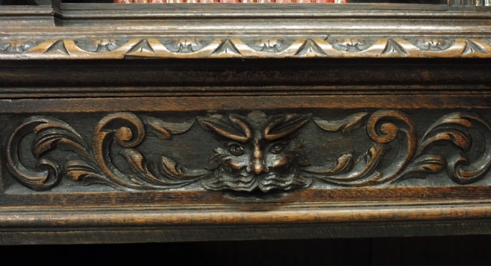 LARGE RUSTIC 19TH CENTURY GREEN MAN BOOKCASE View IX