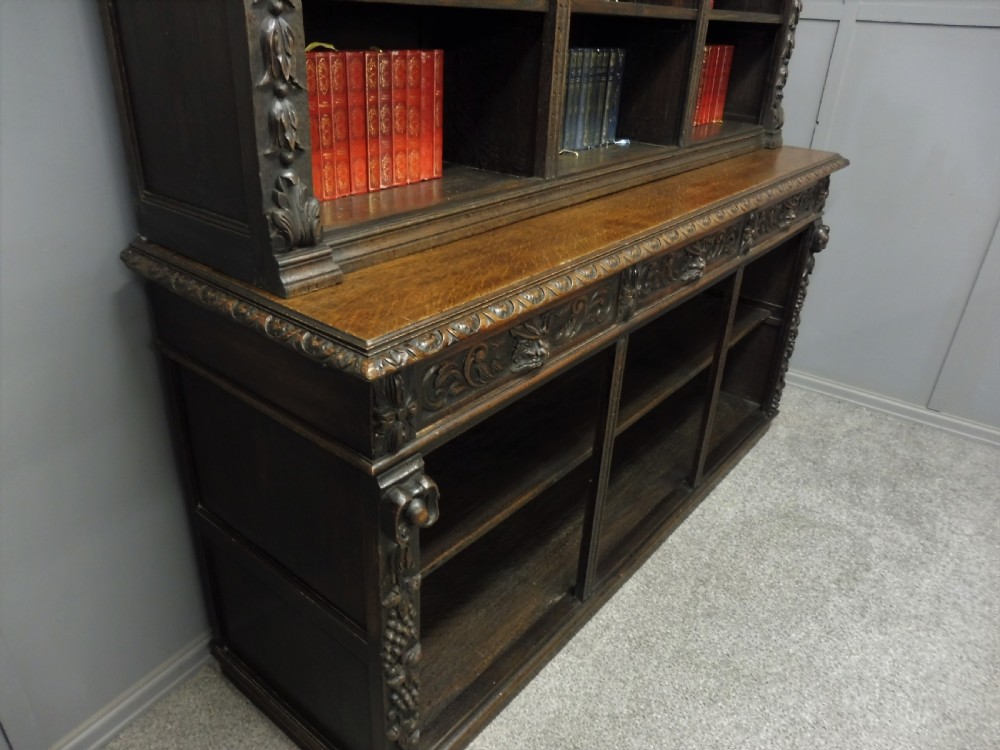 LARGE RUSTIC 19TH CENTURY GREEN MAN BOOKCASE View XIV