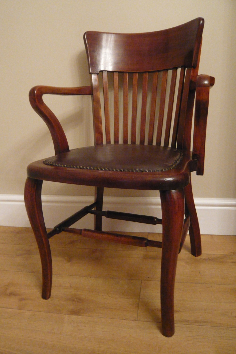 Edwardian leather seated Office Desk Chair 