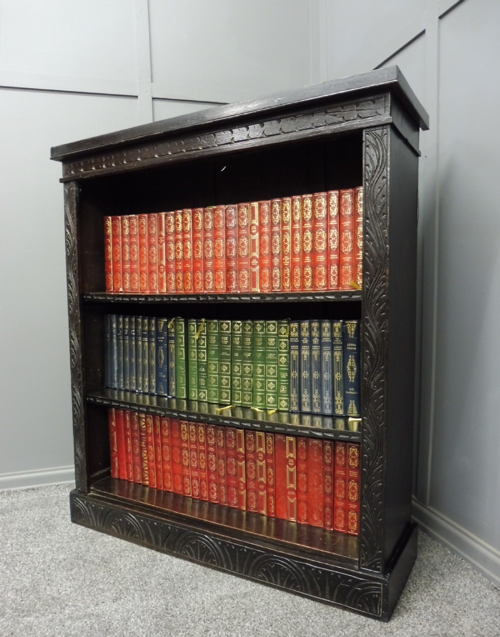 VICTORIAN DARK OAK BOOKCASE View II