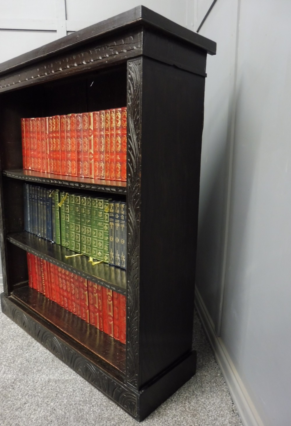 VICTORIAN DARK OAK BOOKCASE View III