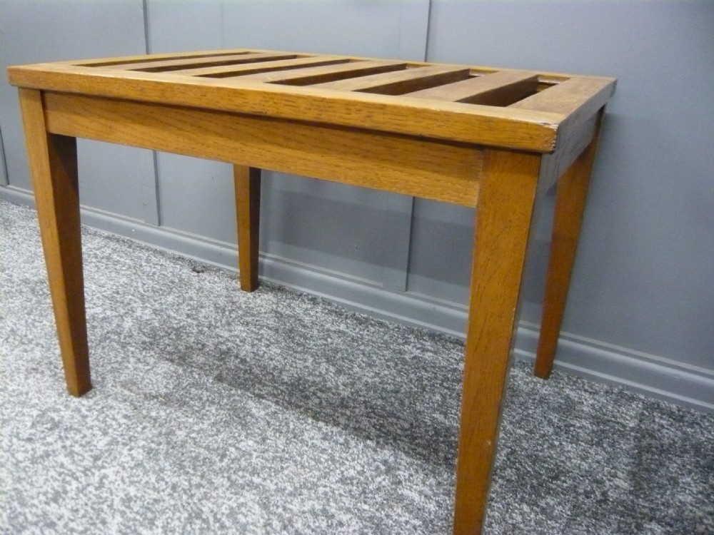 Splendid Edwardian Oak Luggage Rack c1920 View IV