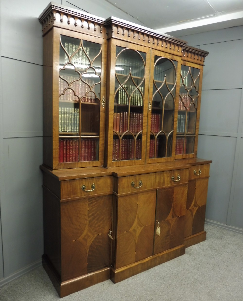 EDWARDIAN INLAID MAHOGANY BOOKCASE