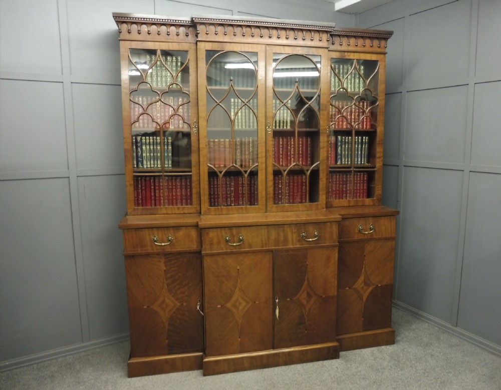 EDWARDIAN INLAID MAHOGANY BOOKCASE View III