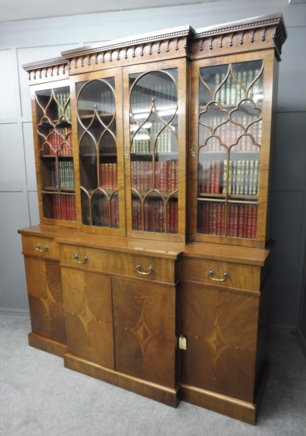 EDWARDIAN INLAID MAHOGANY BOOKCASE View XII