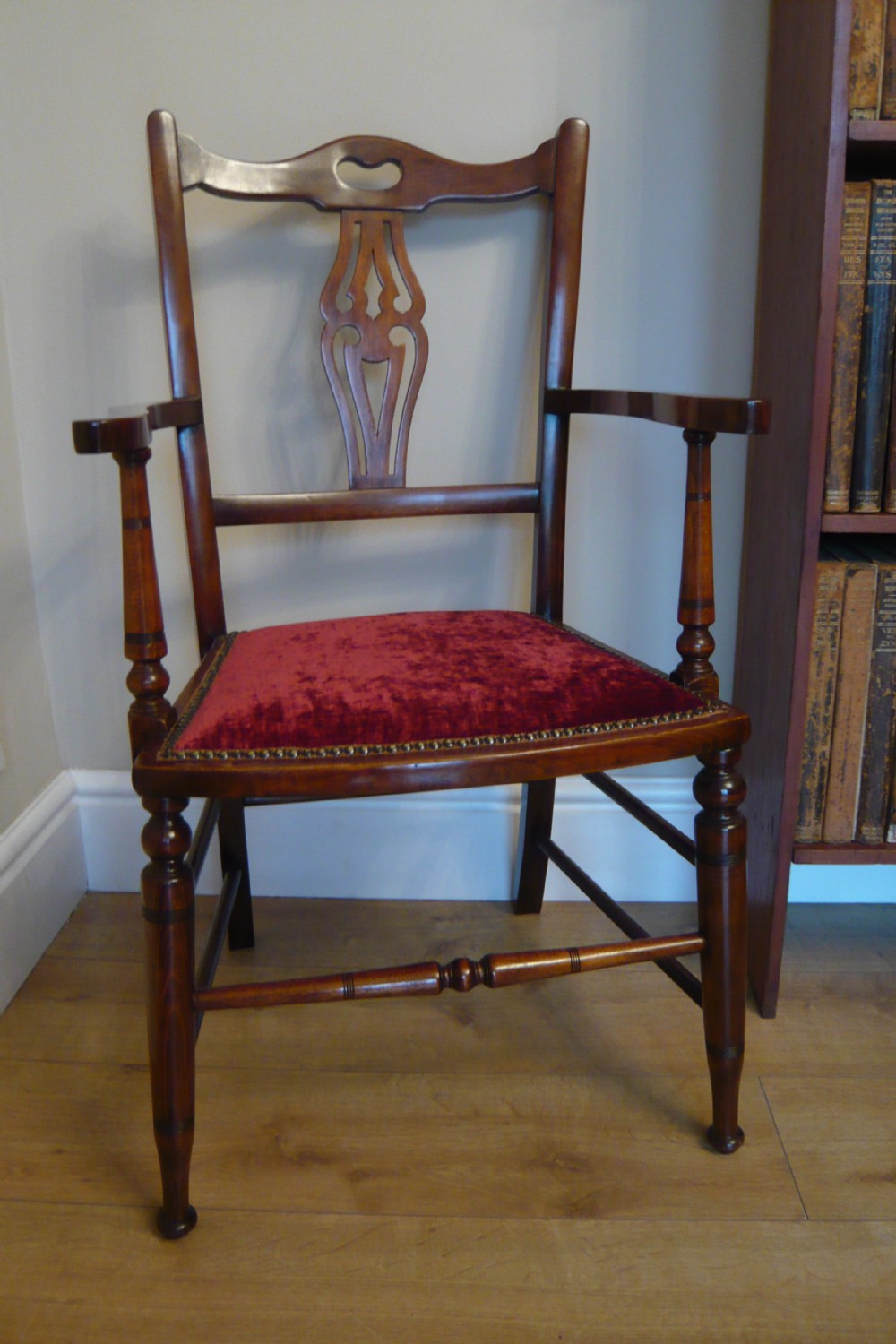 Edwardian Mahogany Ladies Bedroom Reading Chair Armchair 1910