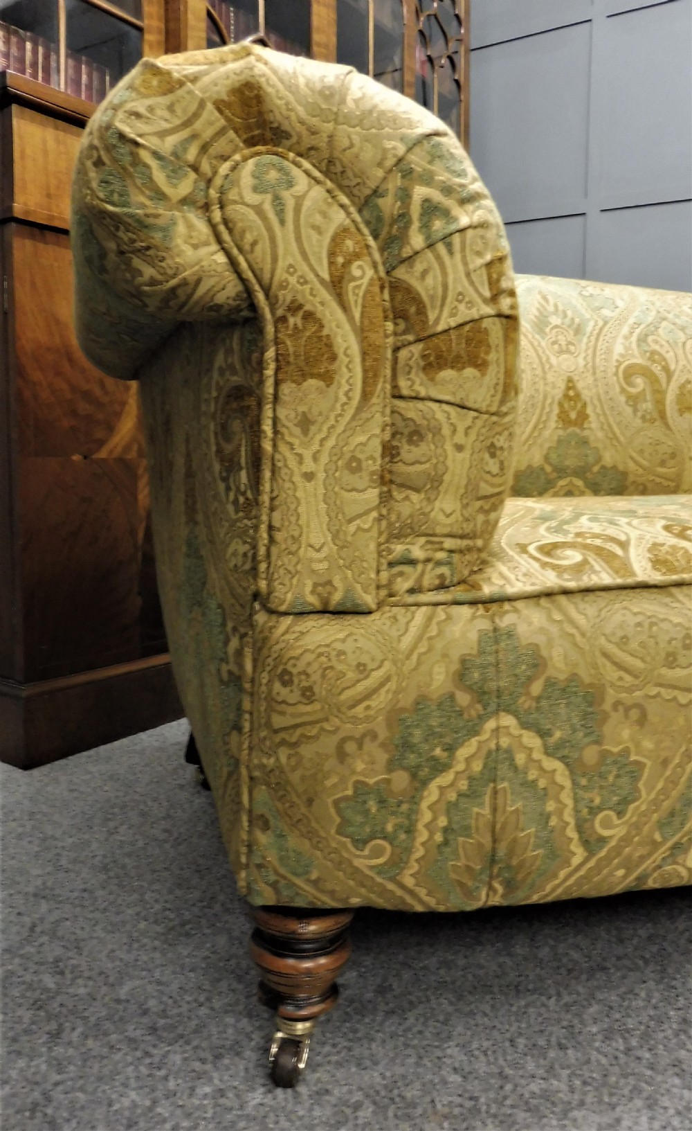 NEWLY UPHOLSTERED VICTORIAN CHESTERFIELD SOFA View III