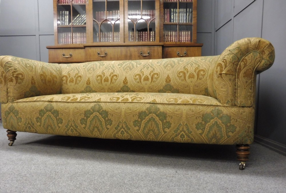 NEWLY UPHOLSTERED VICTORIAN CHESTERFIELD SOFA View IX