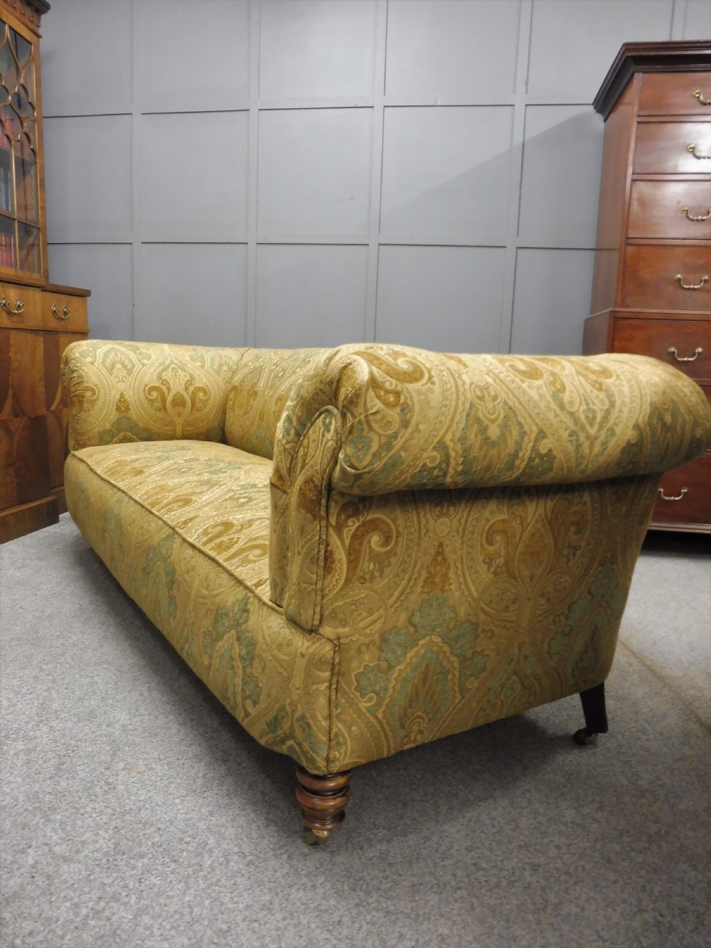 NEWLY UPHOLSTERED VICTORIAN CHESTERFIELD SOFA View XIII
