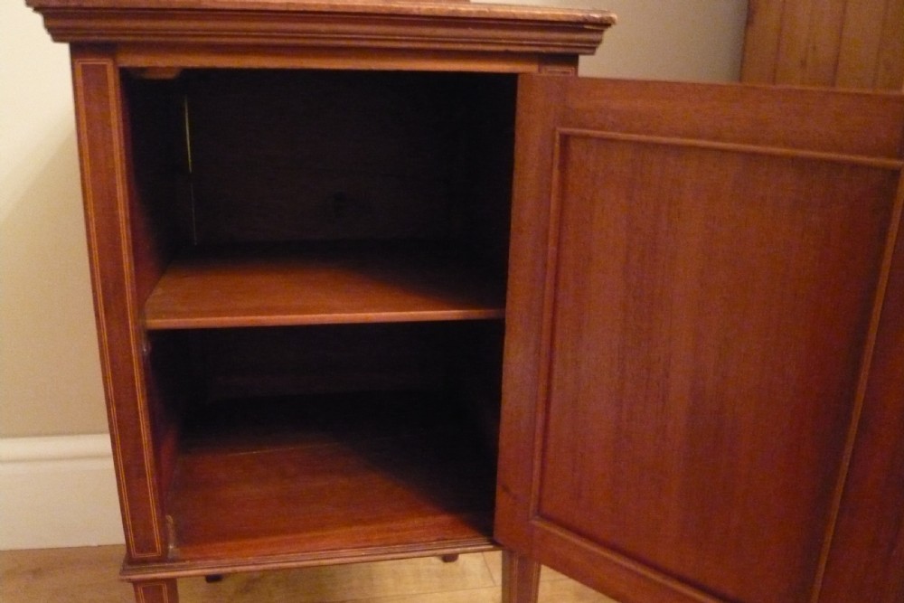 Edwardian Mahogany Inlaid Bedside Cabinet Night Stand c 1920 View VIII