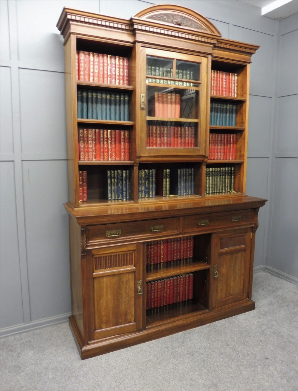 EDWARDIAN WALNUT BOOKCASE  View II