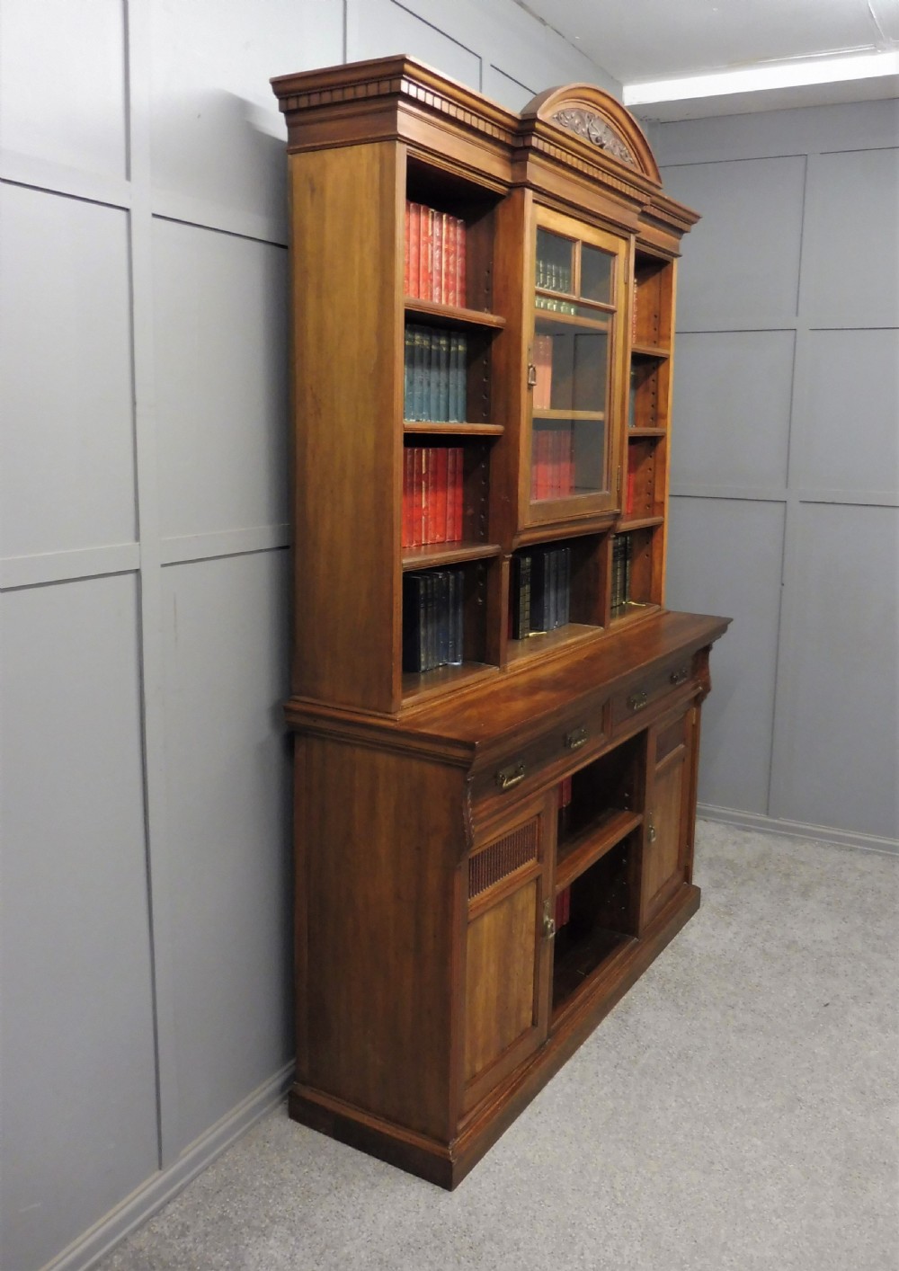 EDWARDIAN WALNUT BOOKCASE  View III