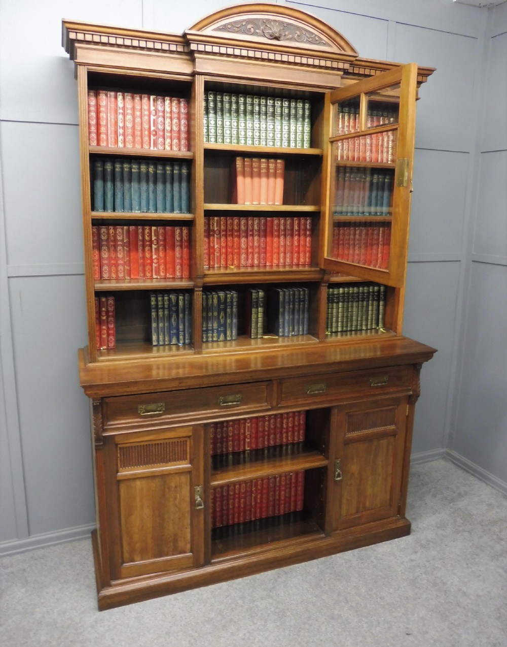 EDWARDIAN WALNUT BOOKCASE  View IX