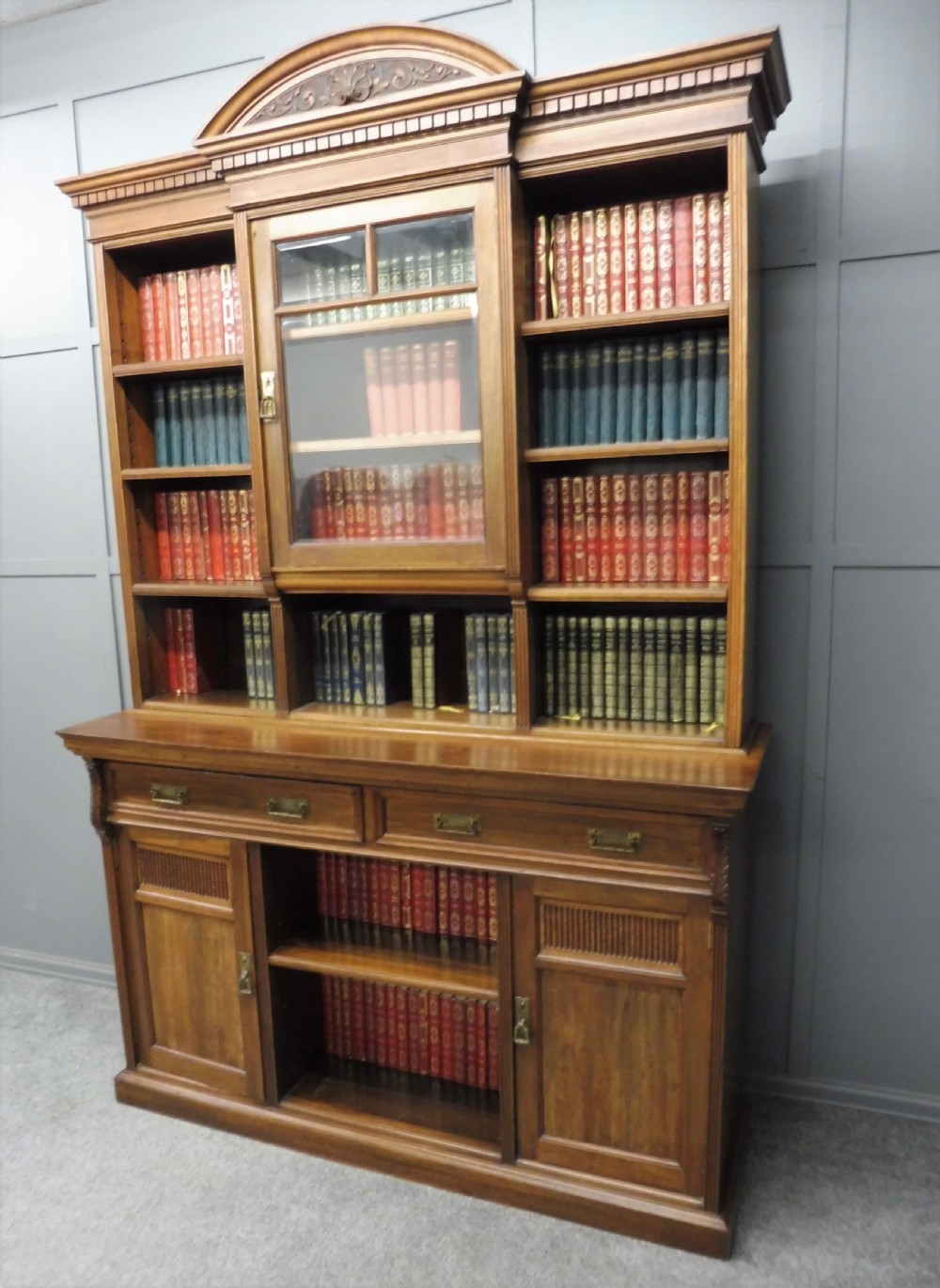 EDWARDIAN WALNUT BOOKCASE  View X