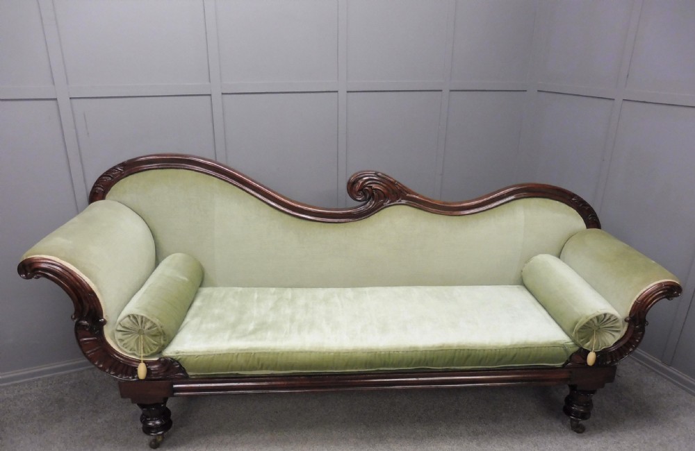 LARGE  EARLY VICTORIAN MAHOGANY SOFA View II