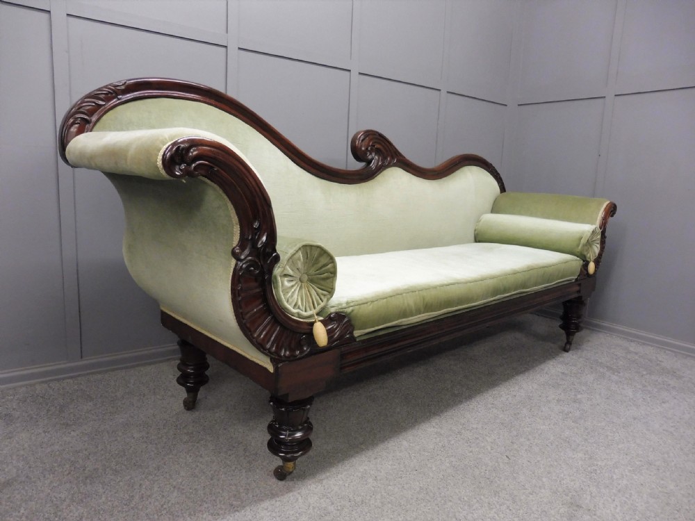 LARGE  EARLY VICTORIAN MAHOGANY SOFA View III