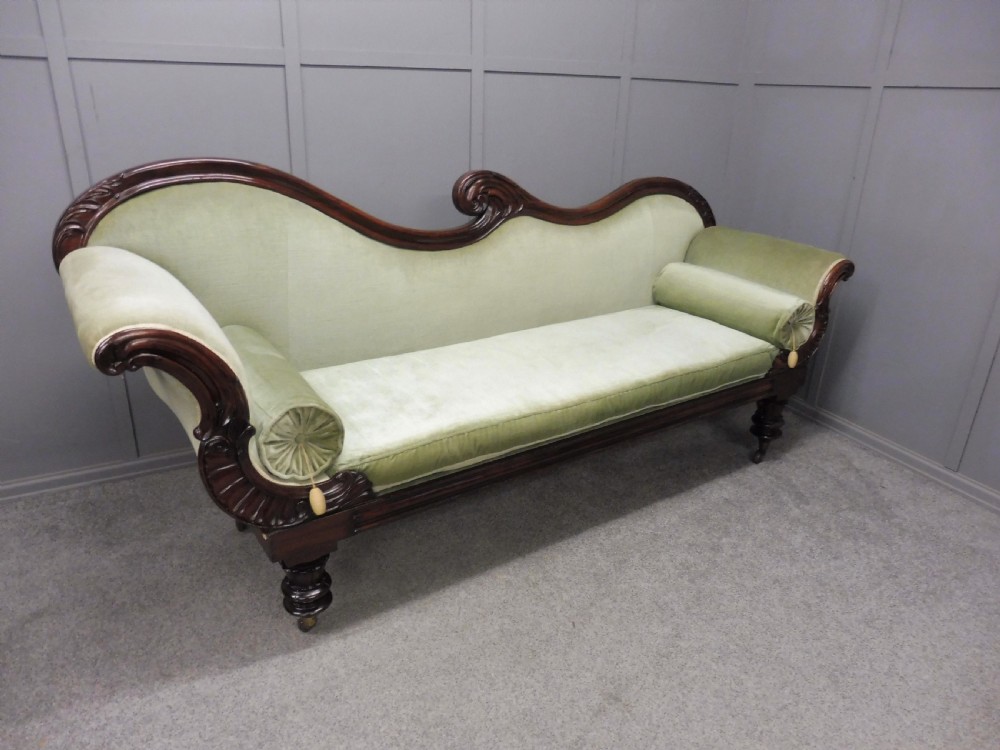 LARGE  EARLY VICTORIAN MAHOGANY SOFA View V