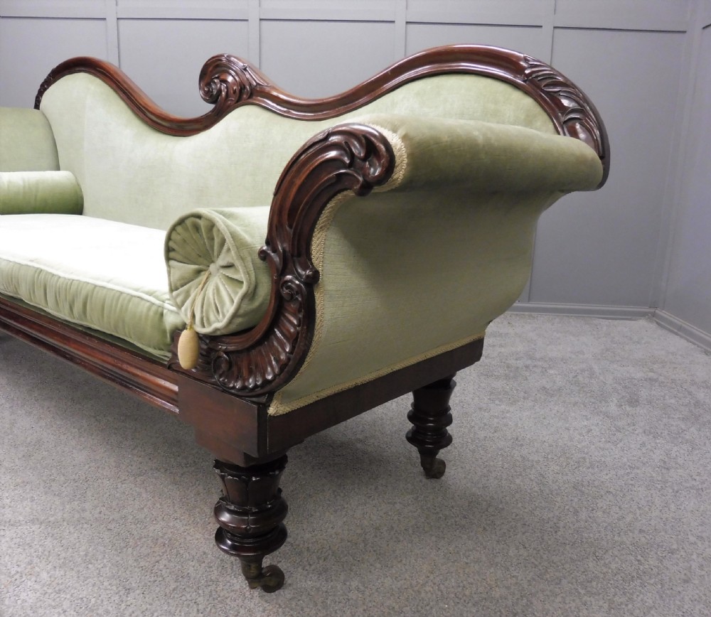 LARGE  EARLY VICTORIAN MAHOGANY SOFA View IX