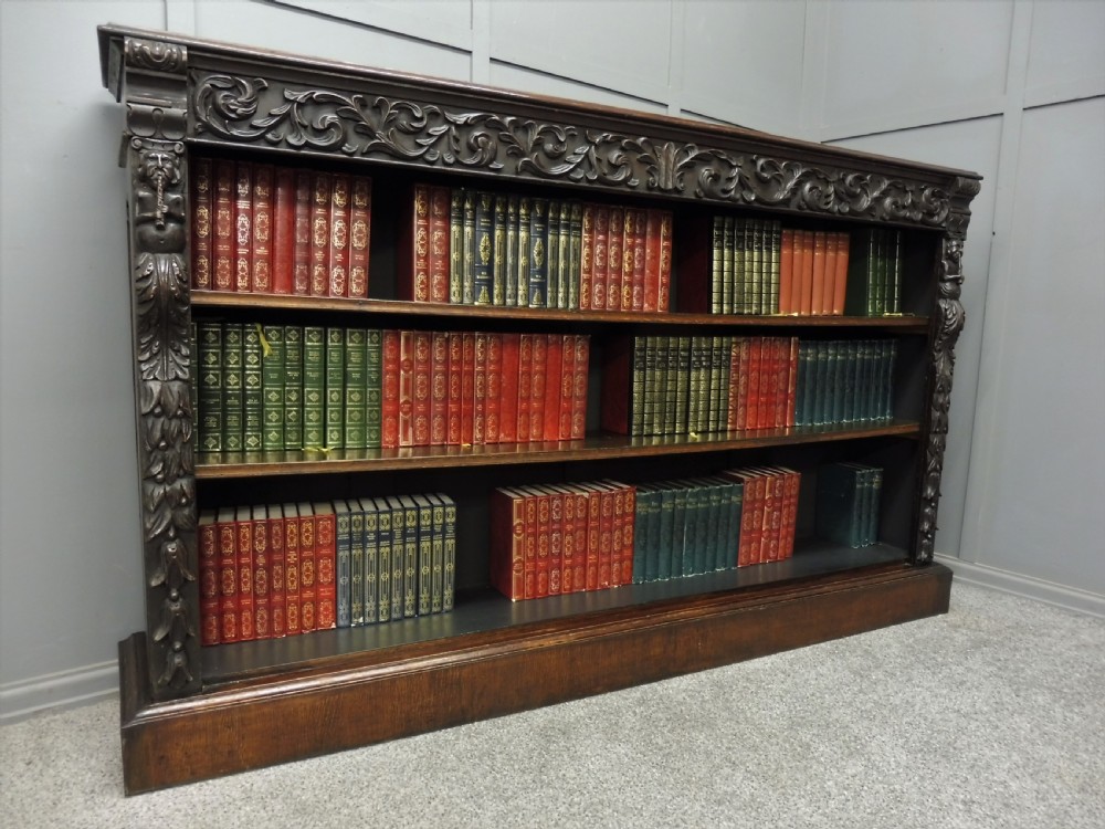 VICTORIAN CARVED OAK BOOKCASE View II