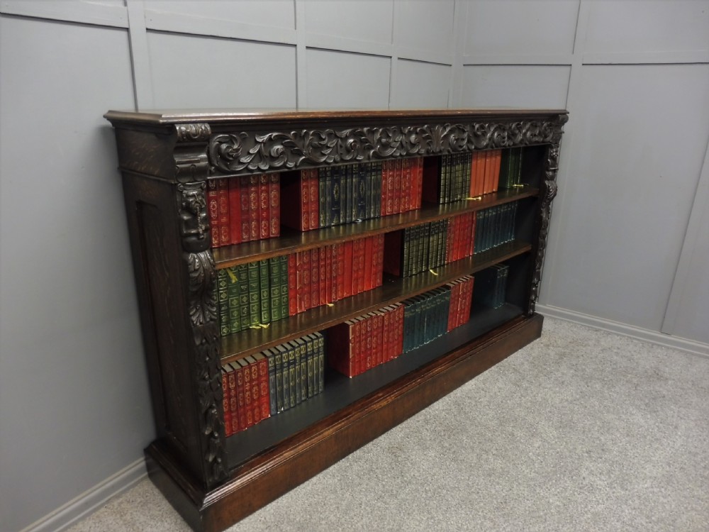 VICTORIAN CARVED OAK BOOKCASE View V