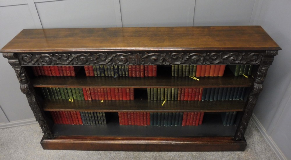 VICTORIAN CARVED OAK BOOKCASE View VII