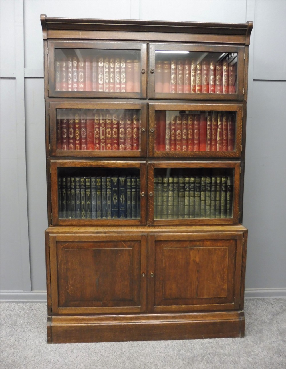 OAK EDWARDIAN LAWYERS STACKING BOOKCASE