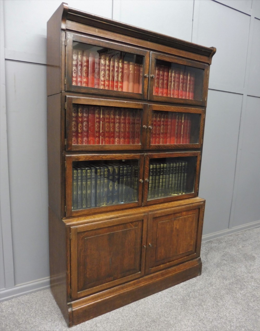 OAK EDWARDIAN LAWYERS STACKING BOOKCASE View II