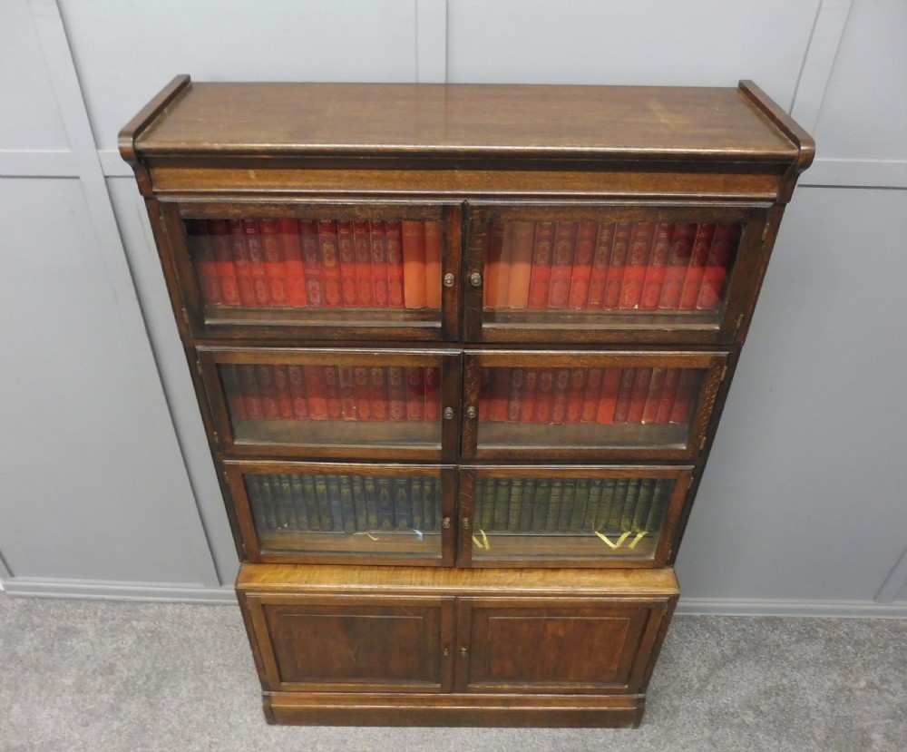 OAK EDWARDIAN LAWYERS STACKING BOOKCASE View V