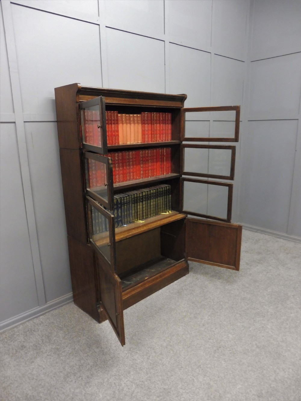 OAK EDWARDIAN LAWYERS STACKING BOOKCASE View VIII