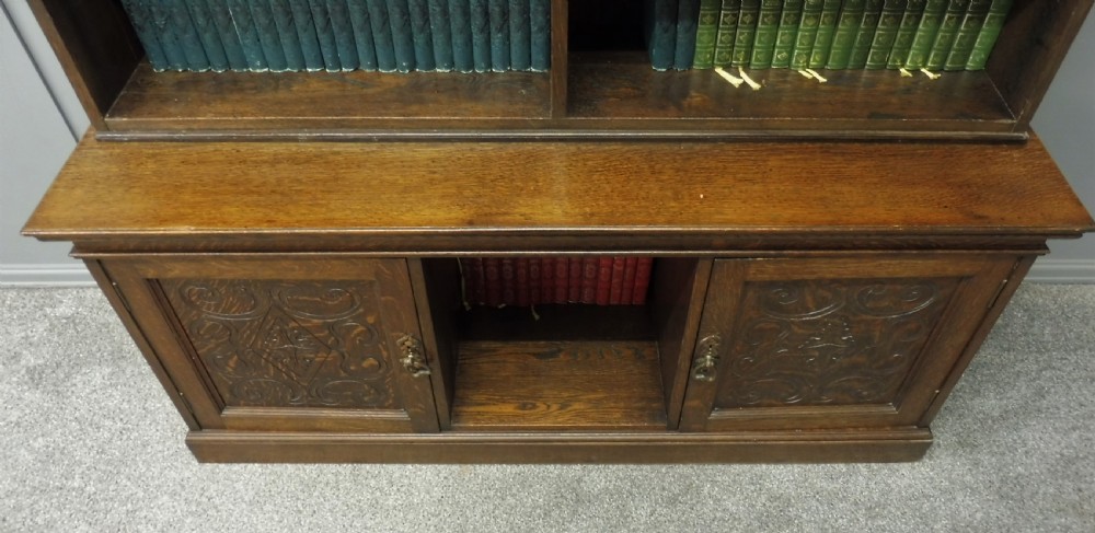 RUSTIC EDWARDIAN OAK BOOKCASE  View IV