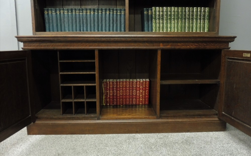 RUSTIC EDWARDIAN OAK BOOKCASE  View V
