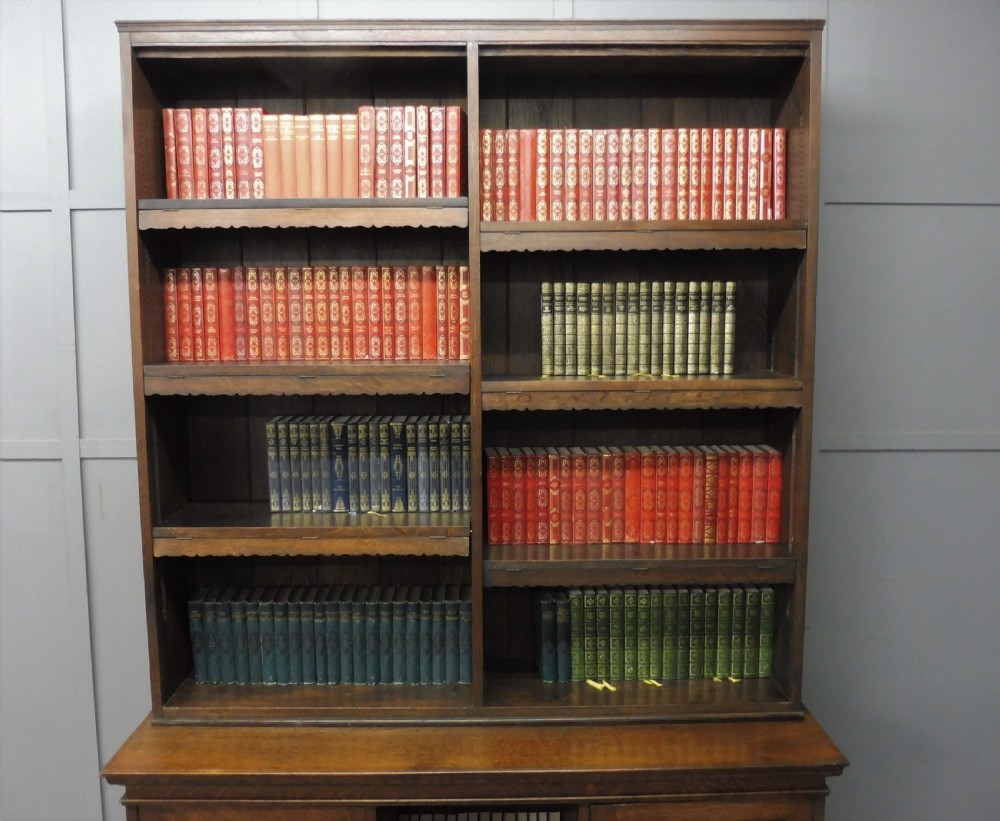 RUSTIC EDWARDIAN OAK BOOKCASE  View VI