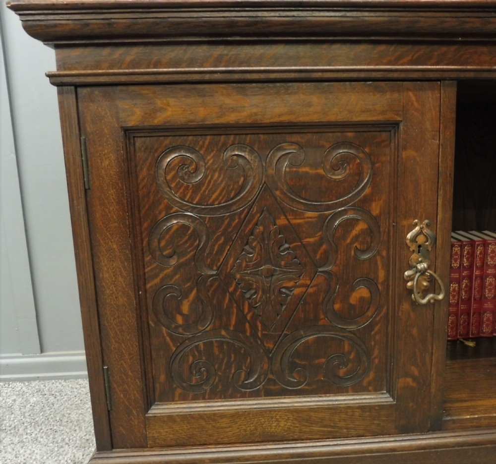 RUSTIC EDWARDIAN OAK BOOKCASE  View XI