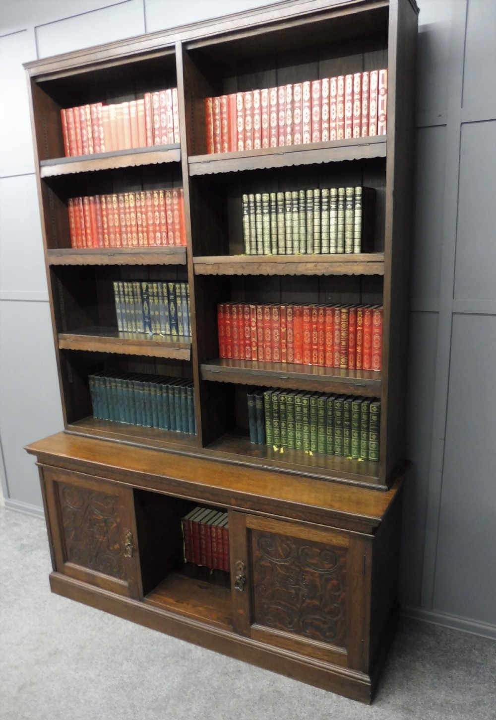 RUSTIC EDWARDIAN OAK BOOKCASE  View XII
