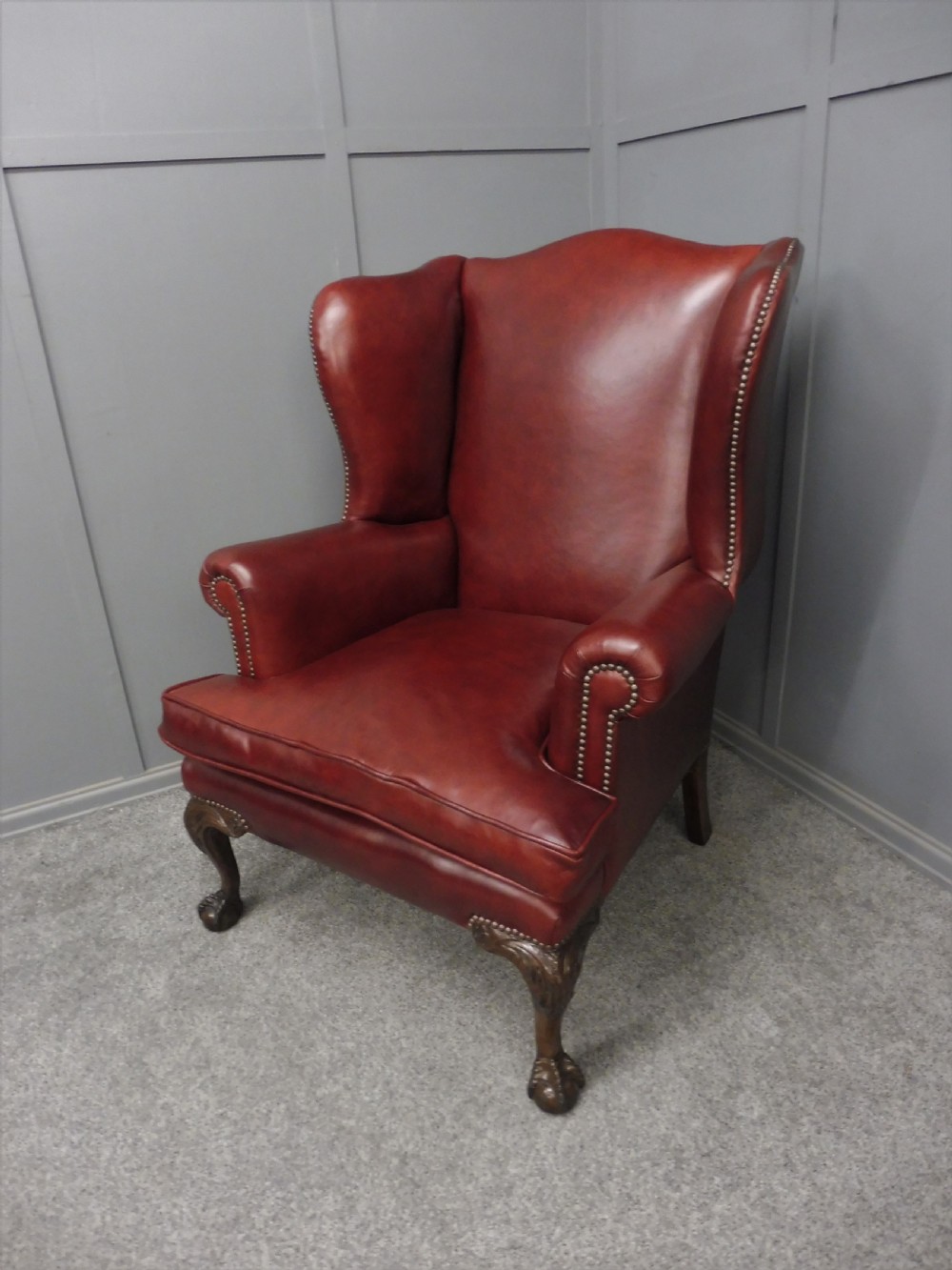 EDWARDIAN LEATHER WING ARMCHAIR View III