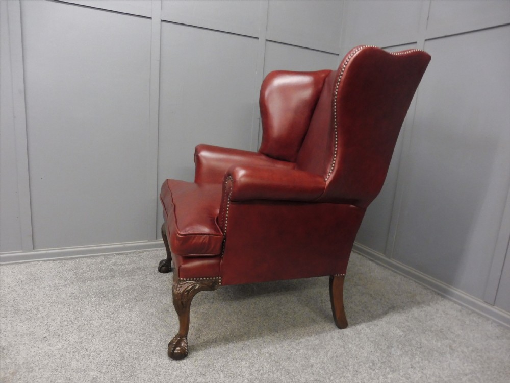 EDWARDIAN LEATHER WING ARMCHAIR View VI