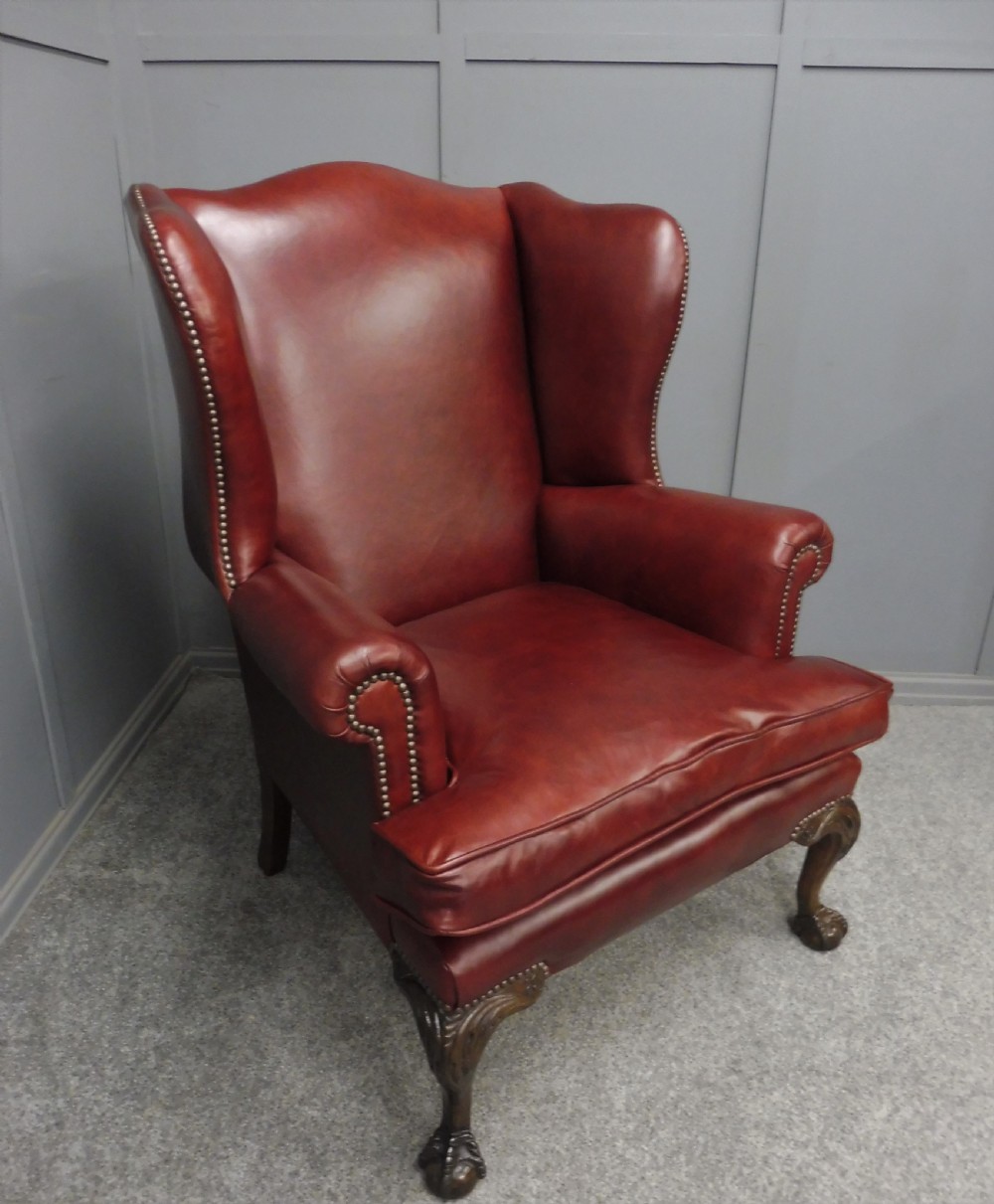 EDWARDIAN LEATHER WING ARMCHAIR View VII