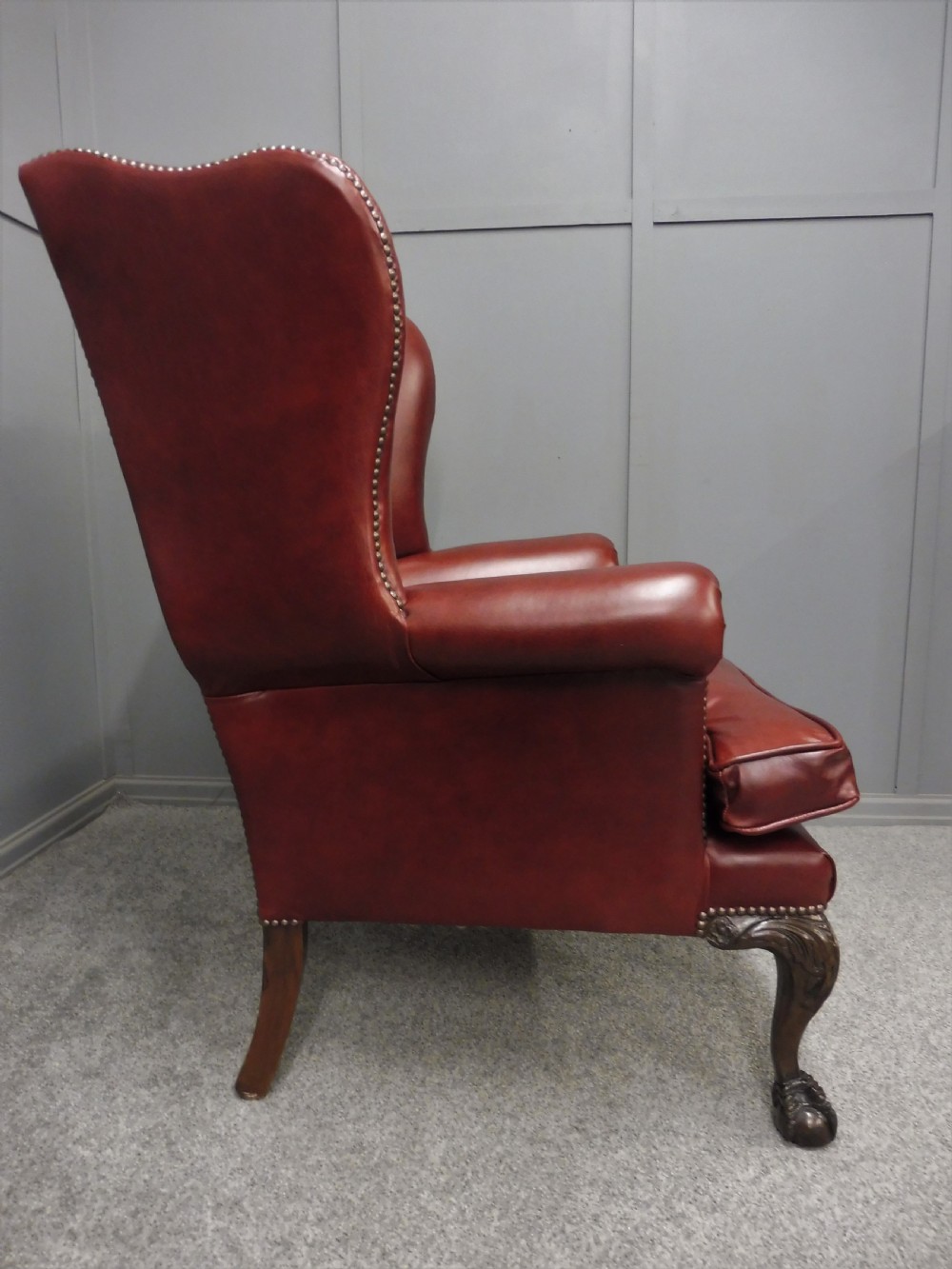 EDWARDIAN LEATHER WING ARMCHAIR View VIII