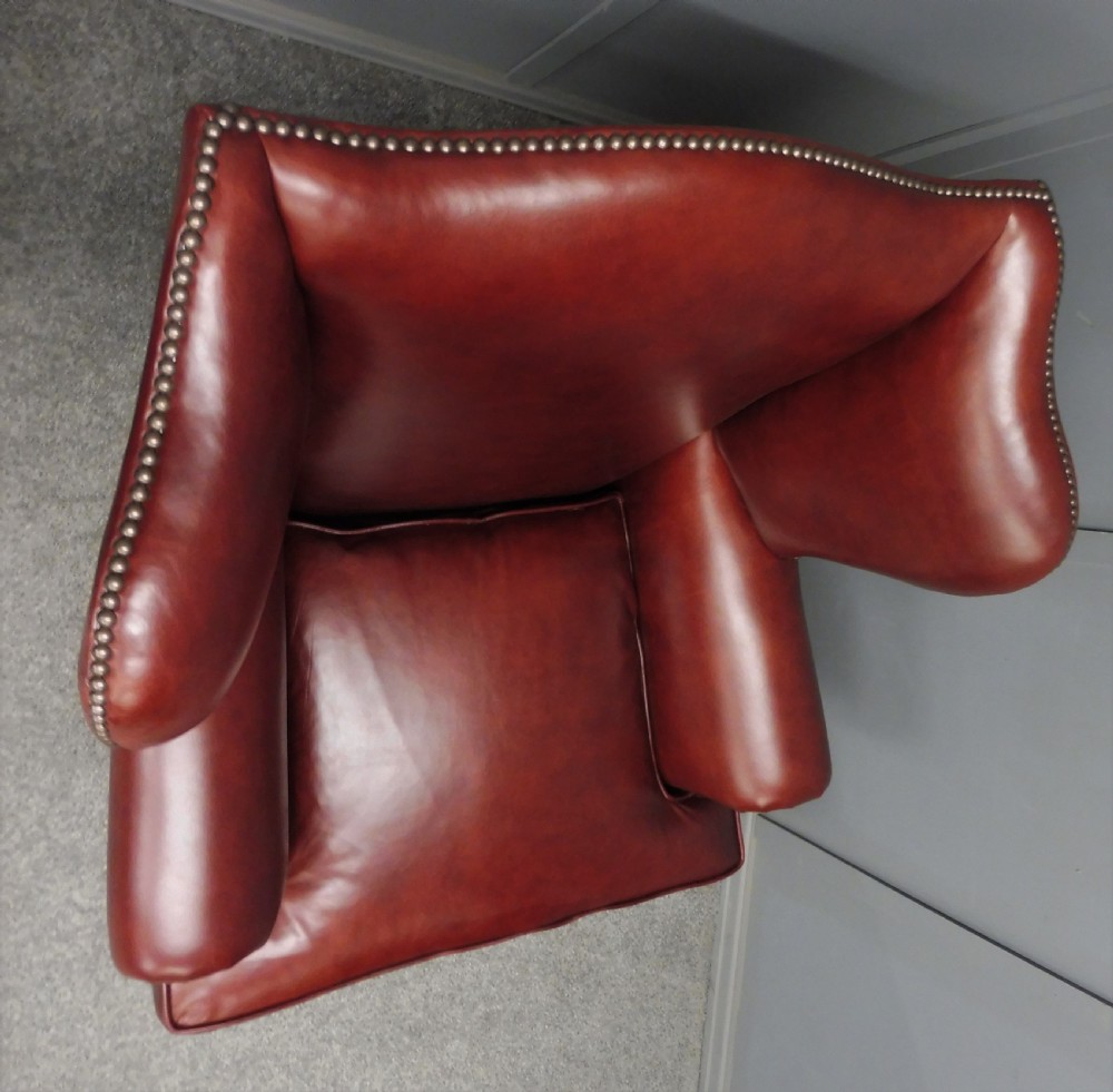 EDWARDIAN LEATHER WING ARMCHAIR View X