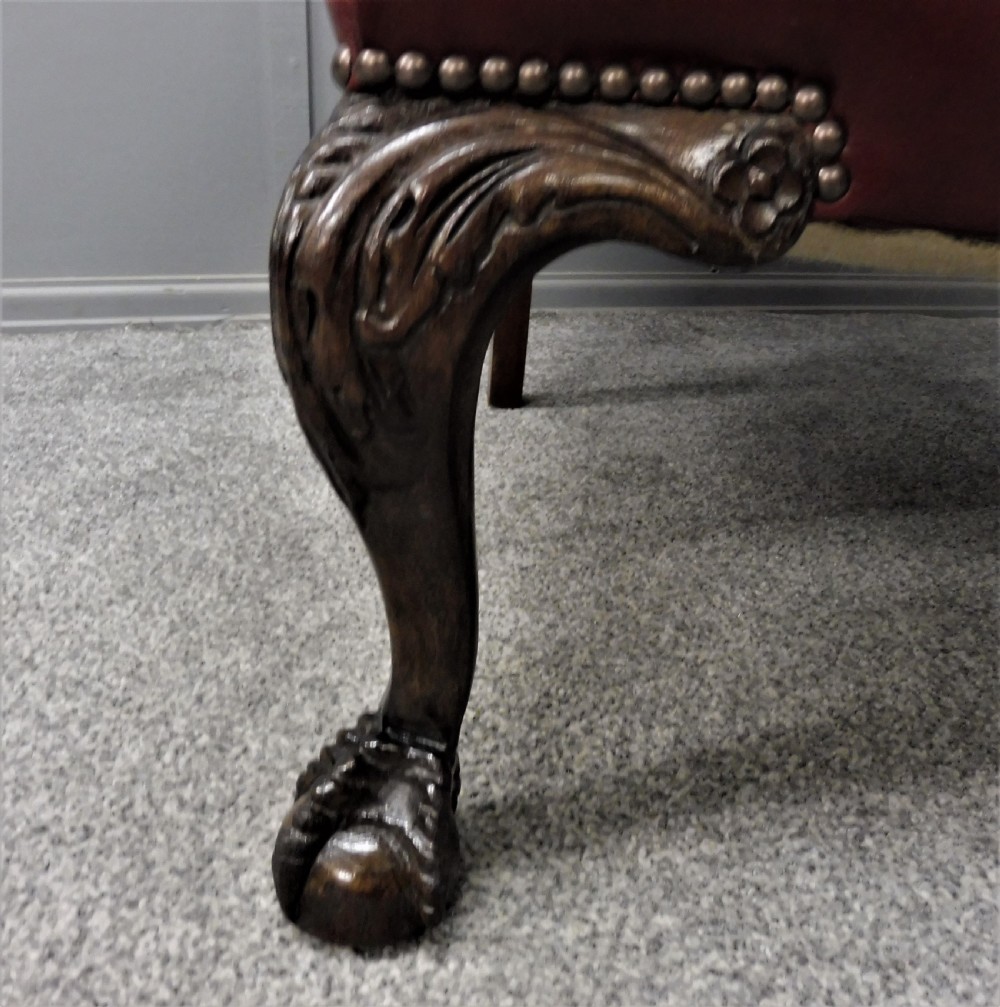 EDWARDIAN LEATHER WING ARMCHAIR View XI