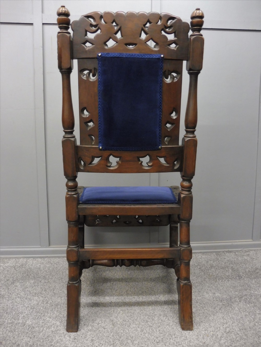 SET OF TEN CARVED WALNUT CHERUB DINING CHAIRS View XIV