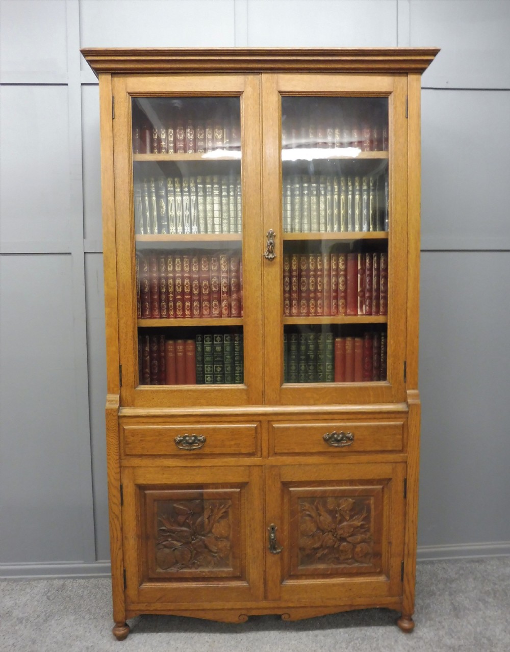 EDWARDIAN OAK BOOKCASE View III