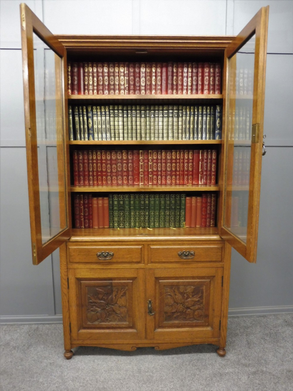 EDWARDIAN OAK BOOKCASE View VIII
