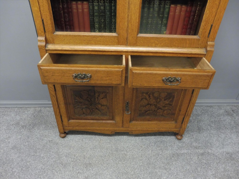 EDWARDIAN OAK BOOKCASE View X