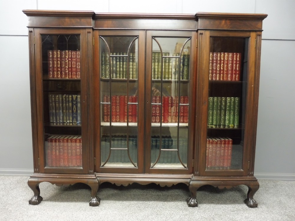 EDWARDIAN MAHOGANY BREAKFRONT BOOKCASE View VI