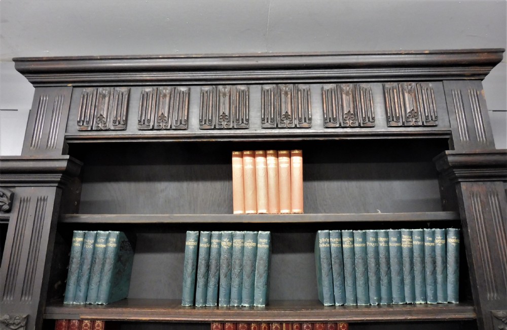LARGE 19TH CENTURY CARVED OAK RUSTIC BOOKCASE View IX