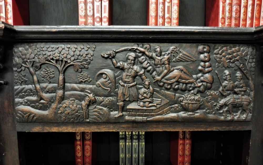 LARGE 19TH CENTURY CARVED OAK RUSTIC BOOKCASE View XII